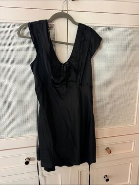 Dana Foley Black Women's Lace-Trim Slip Dress